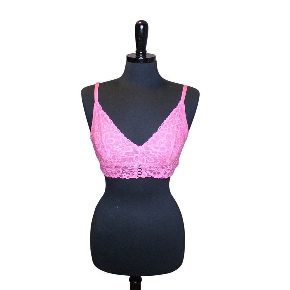 Victoria's Secret Pink Lace Bralette Comfort Romantic Feminine Size L